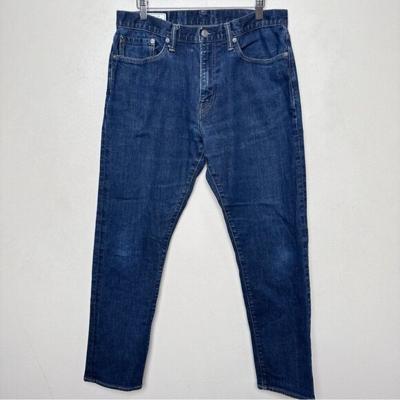 GAP Mens 33 x 32 Athletic Taper Dark Wash Blue Denim Jeasn - Picture 13 of 16